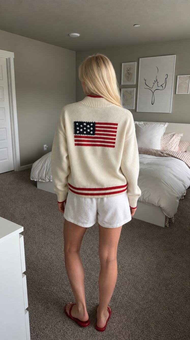Universal Thread Americana Collared Pullover Sweater Nantucket Fall Winter